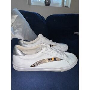 Madewell Womens Sidewalk Low Top Sneakers Snake Print Leather‎ Size 8.5 M Sankes